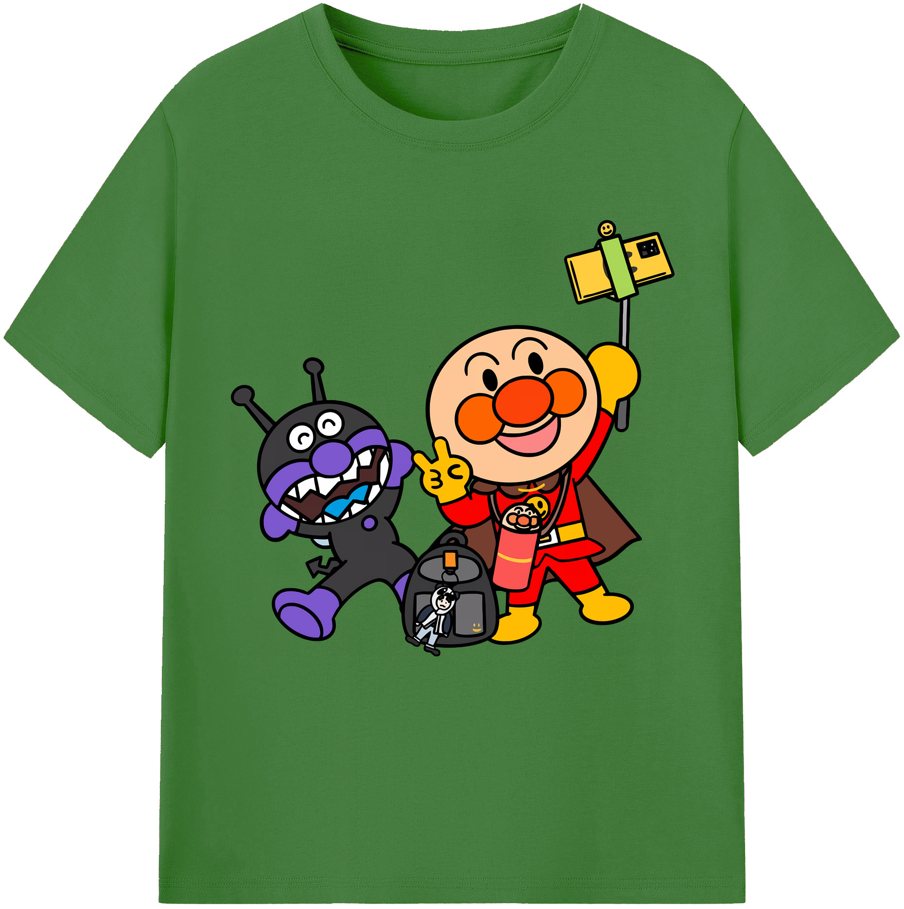 （画像用） アンパンマン Anpanman レディースカジュアルプリントTシャツ（綿100％）